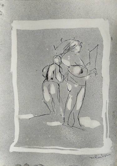 Original Figurative People Drawings by Frederic Belaubre