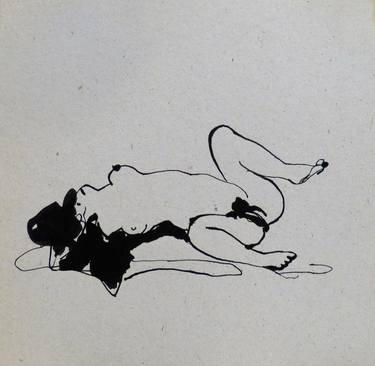 Original Figurative Erotic Drawings by Frederic Belaubre