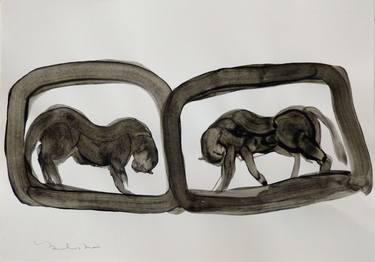 Original Figurative Animal Drawings by Frederic Belaubre