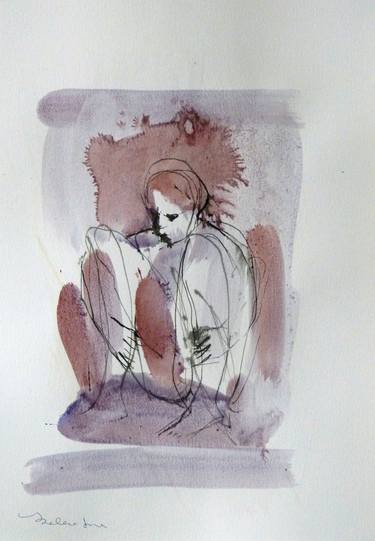 Original Figurative Women Drawings by Frederic Belaubre