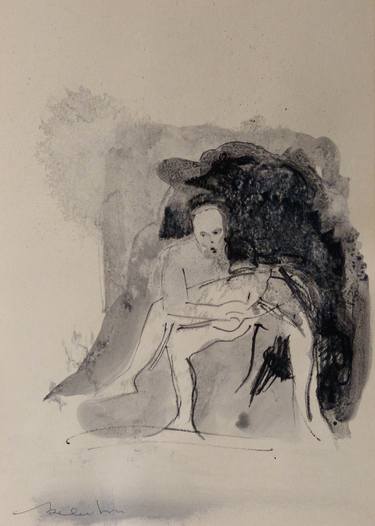 Original Figurative Erotic Drawings by Frederic Belaubre