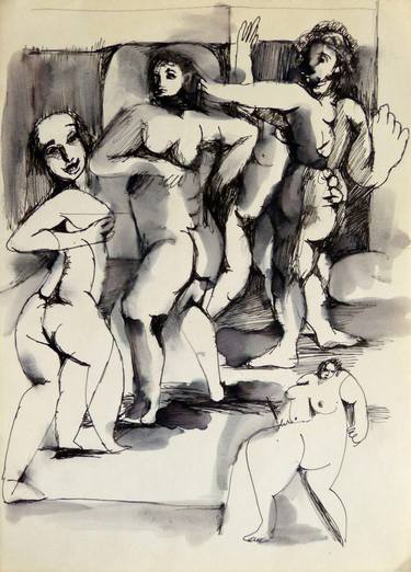 Print of Figurative Nude Drawings by Frederic Belaubre