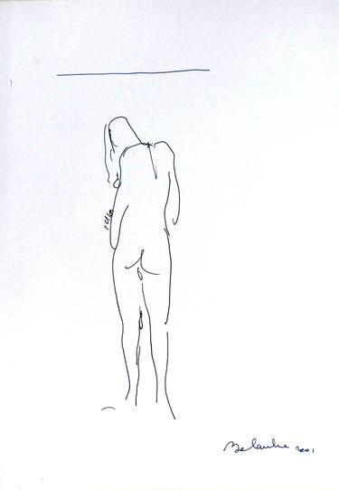 Original Figurative Nude Drawings by Frederic Belaubre