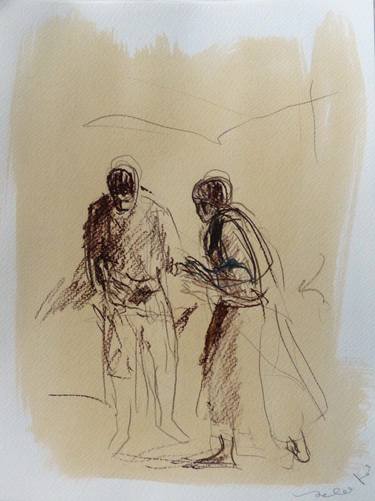 Original Figurative People Drawings by Frederic Belaubre