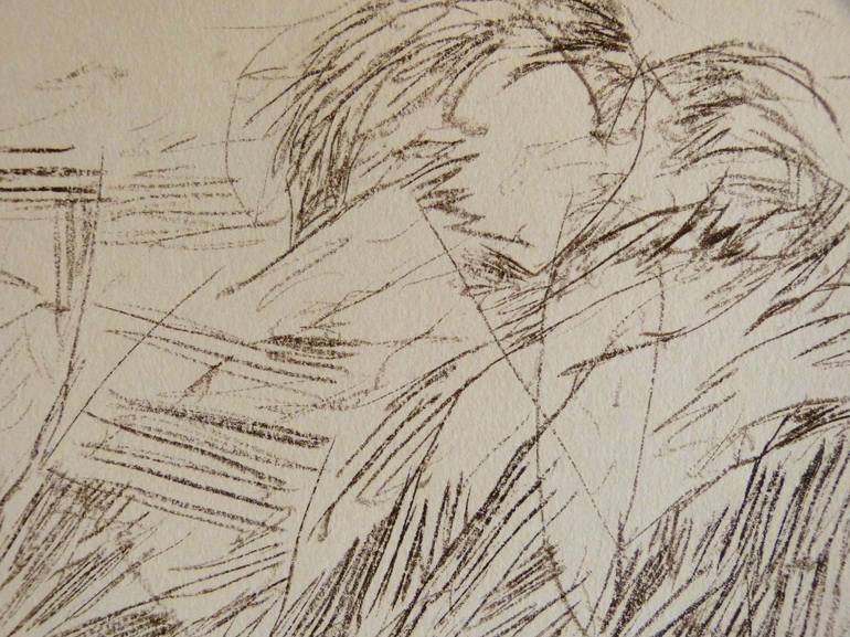 Original Expressionism People Drawing by Frederic Belaubre