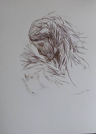 Original Figurative Cats Drawings by Frederic Belaubre