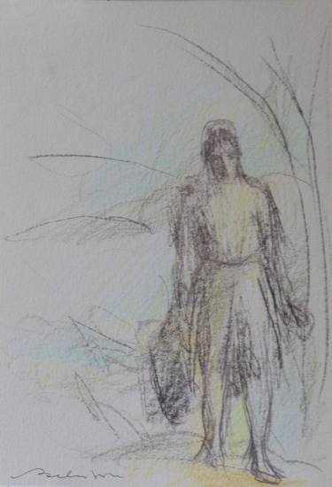 Original Figurative Women Drawings by Frederic Belaubre