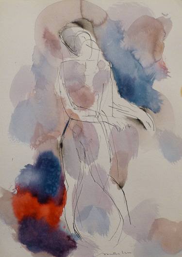 Original Expressionism Women Drawings by Frederic Belaubre
