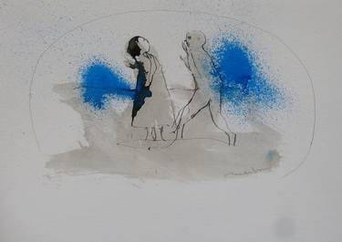 Original Figurative People Drawings by Frederic Belaubre