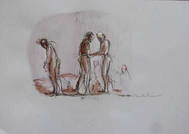 Original Figurative People Drawings by Frederic Belaubre