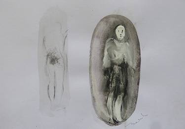 Original Figurative People Drawings by Frederic Belaubre