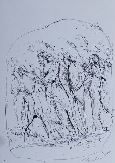 Original Figurative Religious Drawings by Frederic Belaubre