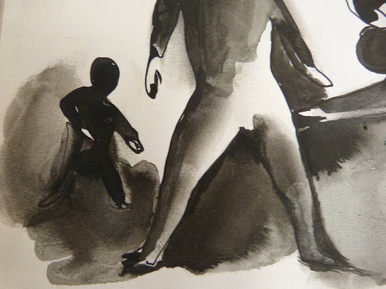 Original Figurative People Drawing by Frederic Belaubre