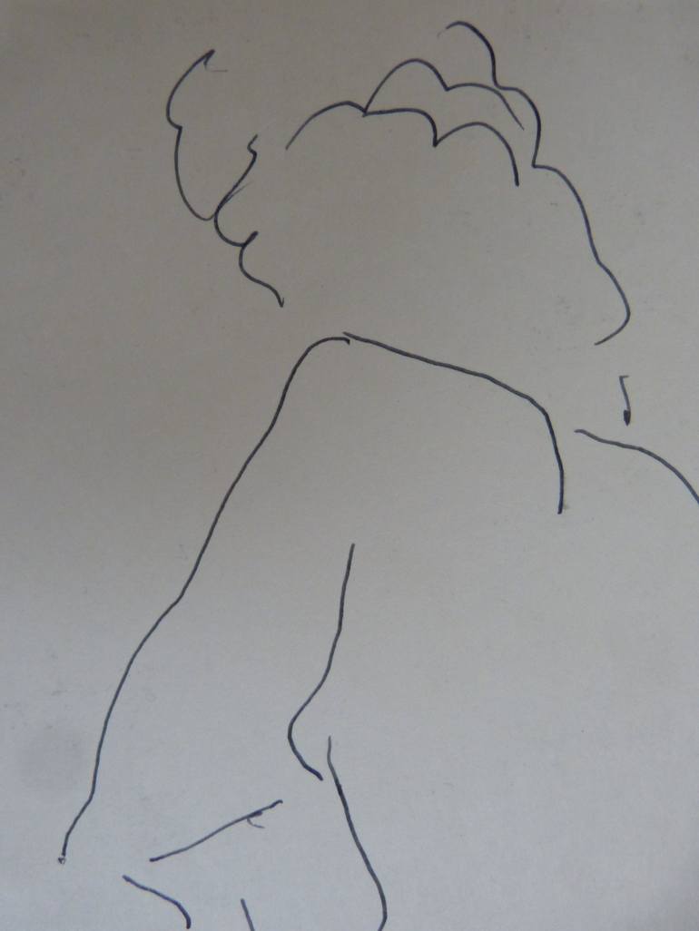 Original Figurative Nude Drawing by Frederic Belaubre