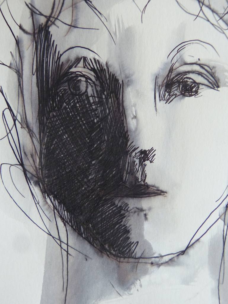 Original Figurative Portrait Drawing by Frederic Belaubre