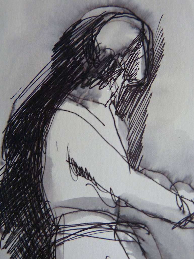 Original Figurative People Drawing by Frederic Belaubre