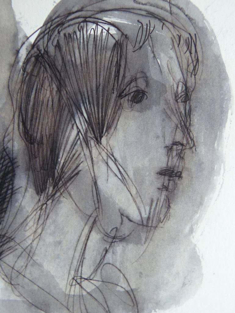 Original Figurative Portrait Drawing by Frederic Belaubre