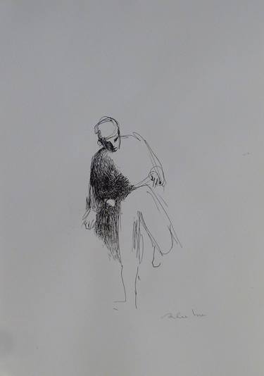 Original Figurative People Drawings by Frederic Belaubre