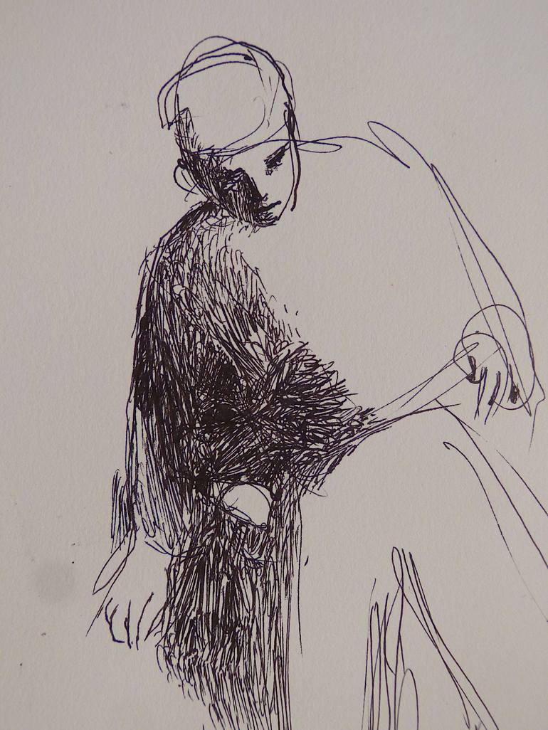 Original Figurative People Drawing by Frederic Belaubre