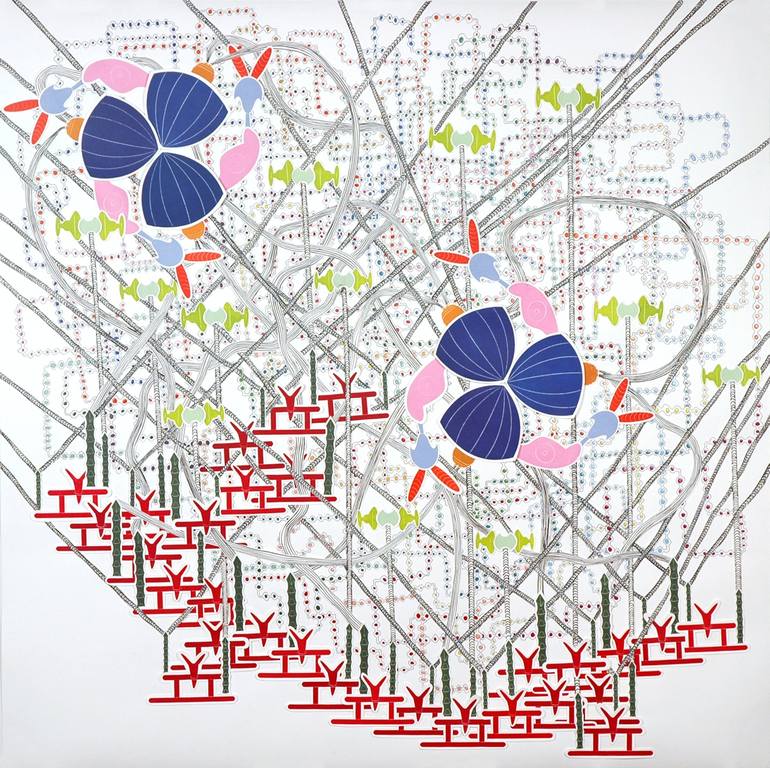 Subsystem Collage Flashing Foresight; Plotting Subsystem Collage by Rosa Ruey | Saatchi Art