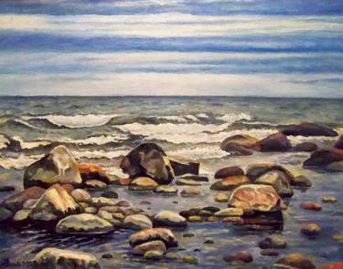 Print of Realism Seascape Paintings by andres pleesi