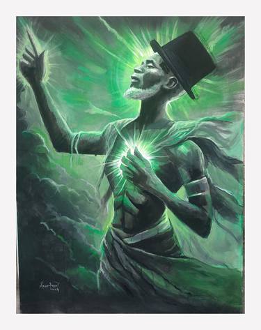 Original Figurative Light Paintings by Akan David