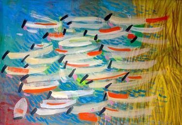 Print of Abstract Expressionism Boat Paintings by Agnieszka Olędzka