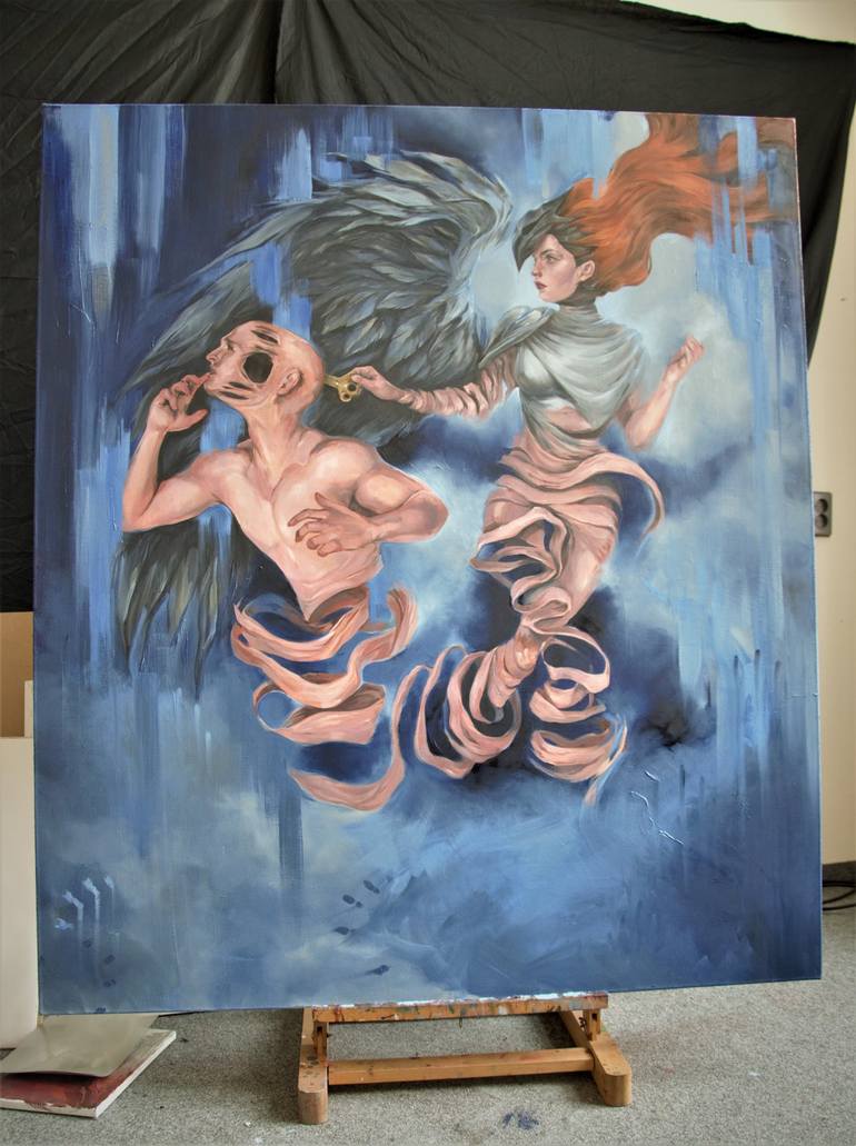 Original Surrealism Abstract Painting by 'Milish' Milena Korzeniewska