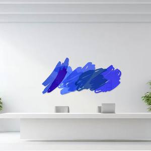 Multi Scribble Wall Sculpture - Blues (72"x34")
