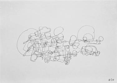 Original Abstract Expressionism Abstract Drawings by Iso Decleer