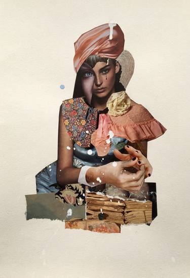 Saatchi Art Artist Dagrun Iris Sigmundsottir; Collage, “Still Waiting” #art
