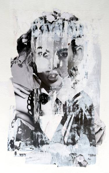 Saatchi Art Artist Dagrun Iris Sigmundsottir; Collage, “Untitled black and white” #art