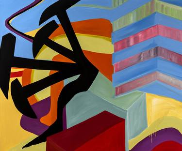 Original Abstract Cities Paintings by Marian Ichaso Lefeld