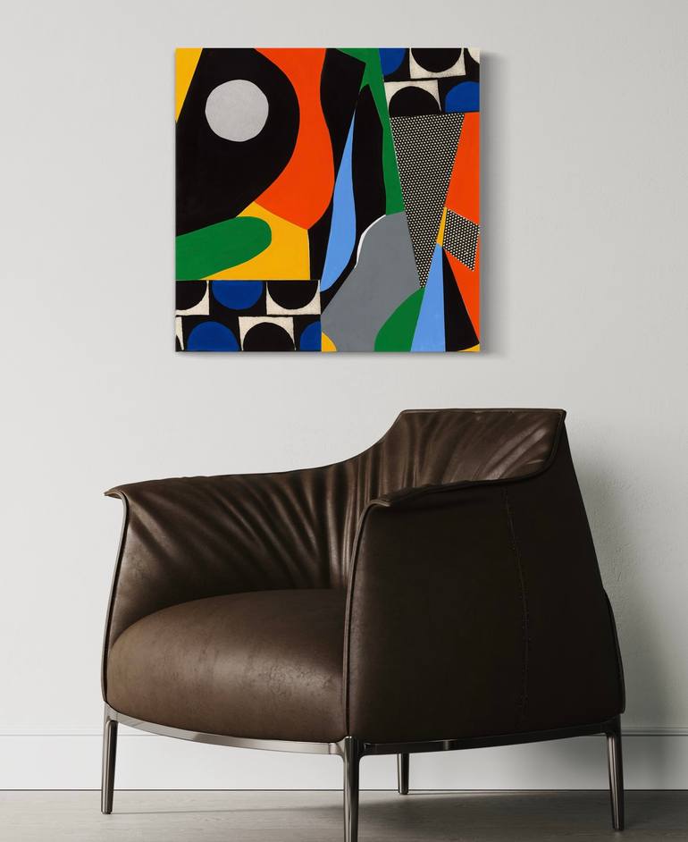 Original Geometric Abstract Painting by Laurie Raskin