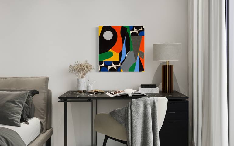 Original Geometric Abstract Painting by Laurie Raskin