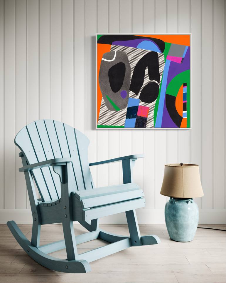 Original Geometric Abstract Painting by Laurie Raskin