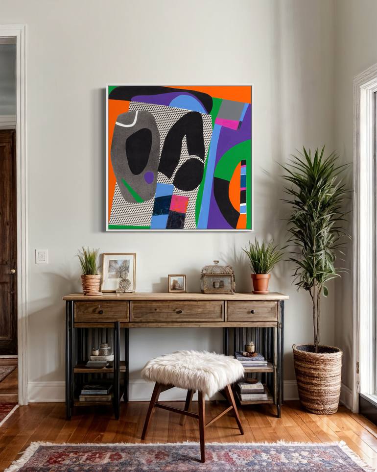 Original Geometric Abstract Painting by Laurie Raskin