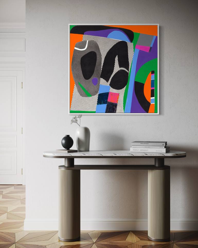 Original Geometric Abstract Painting by Laurie Raskin