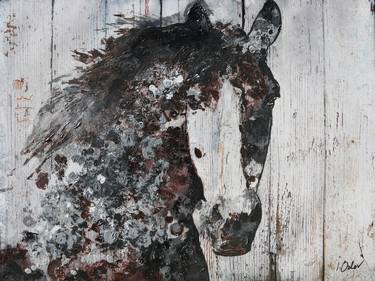 Wild Gorgeous Horse 45 x 60 x 1.5", Mixed media on Canvas: Photography, Digital, Acrylic. One of a kind thumb