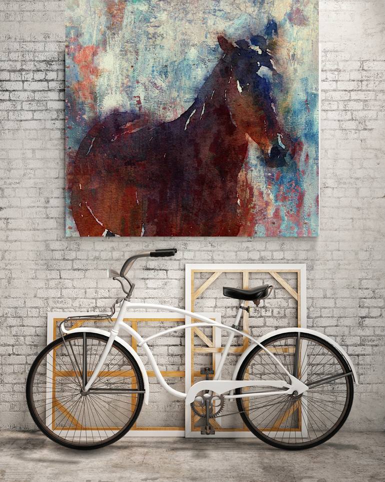 Original Expressionism Horse Painting by Irena Orlov