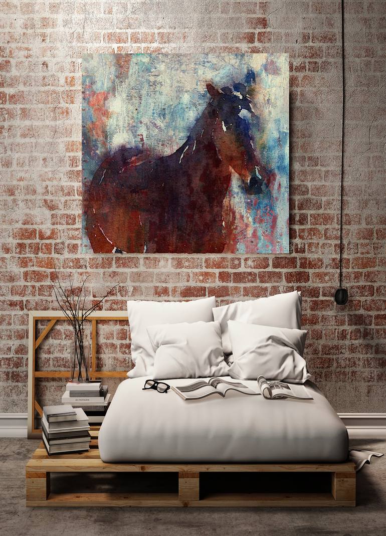 Original Expressionism Horse Painting by Irena Orlov