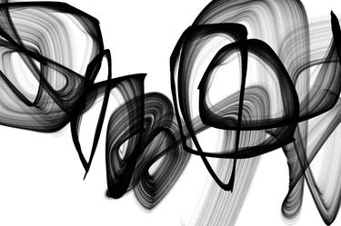 Existence, 54 x 96 x 2 inches, Abstract Black And White Mixed Media: Digital, Acrylic, Ink Canvas Art thumb