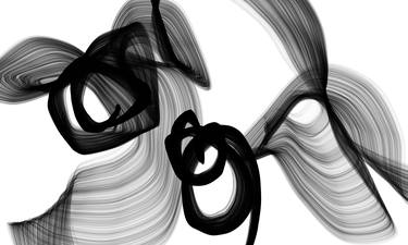Abstract Expressionism in Black And White 27, 54 x 96 x 2 inches, Abstract Black And White Mixed Media: Digital, Acrylic, Ink Canvas Art thumb