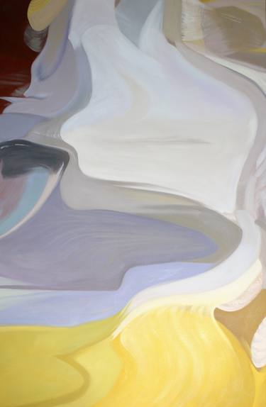 New Beginnings, Yellow White Purple Large Oil Painting on Canvas 44 x 69", Irena Orlov thumb