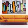 Vibrant Colorful Mid Century Abstract-0-25-1 Modern Original Huge Oil on Canvas Art
