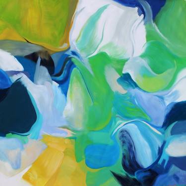Breathless Large Abstract Colorful Contemporary Canvas Art Print up to 72 by Irena Orlov Black Blue White Abstract Art Floral Painting