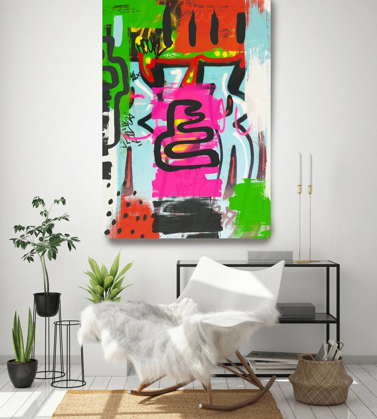 Original Abstract Graffiti Mixed Media by Irena Orlov