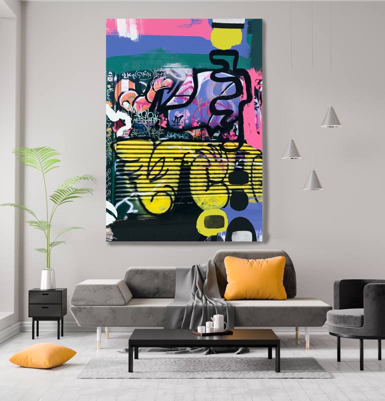 Original Abstract Graffiti Mixed Media by Irena Orlov