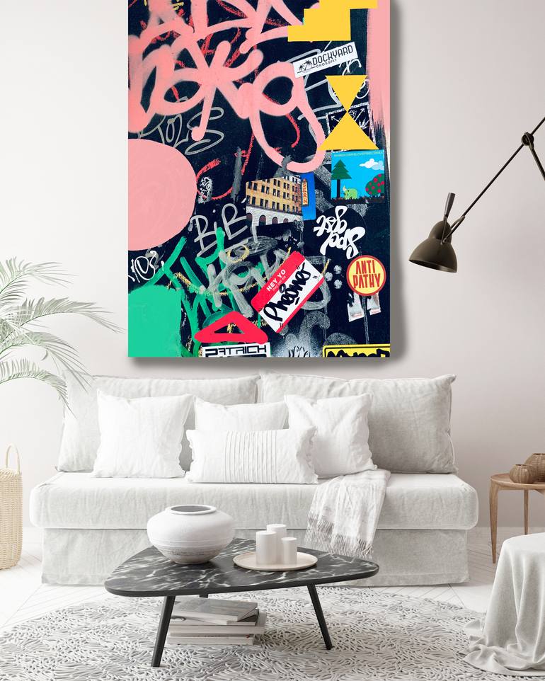 Original Abstract Graffiti Mixed Media by Irena Orlov