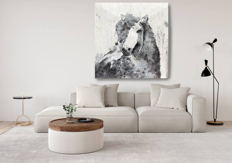 Original Abstract Expressionism Horse Painting by Irena Orlov